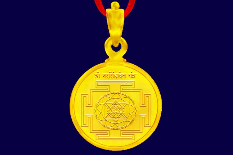 Shree Narasimhadev Yantra Locket in Gold-YLNRS1007-1