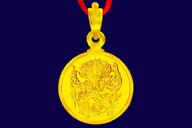 Shree Narasimhadev Yantra Locket in Gold-YLNRS1007-2