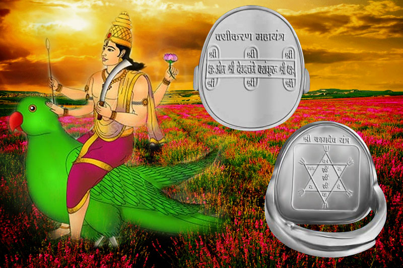 Vashikaran Kamdev Yantra Ring in Silver-YRVHK101-1