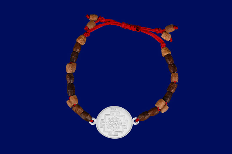 Durga  Bracelet in Silver With Adjustable Thread-YTBRDRG-D-005-1