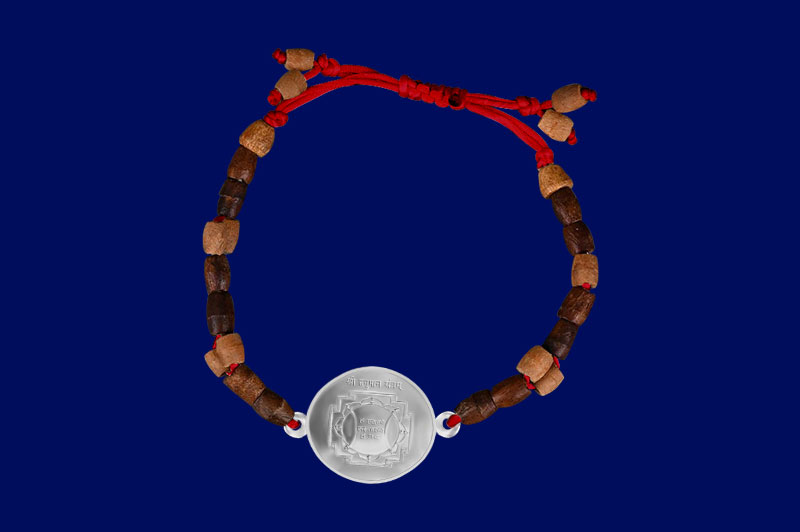 Shree Hanuman Bracelet in Silver With Adjustable Thread-YTBRHAN-D-001-1