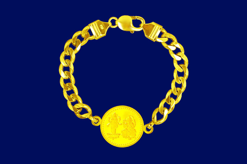 Vyapar Vriddhi Bracelet in Gold Plated With Adjustable Thread-YTBRVPR-G-003-3