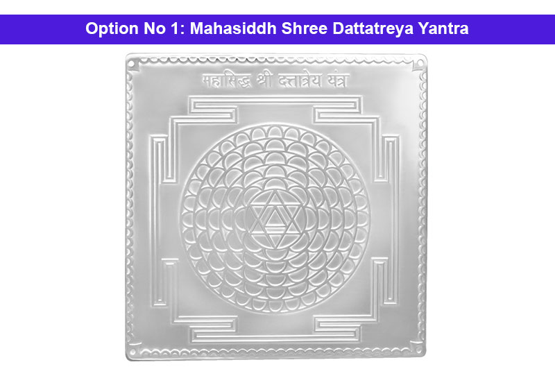 Mahasiddha Shree Dattatreya Yantra in Silver Plating-YTMSD1023-1