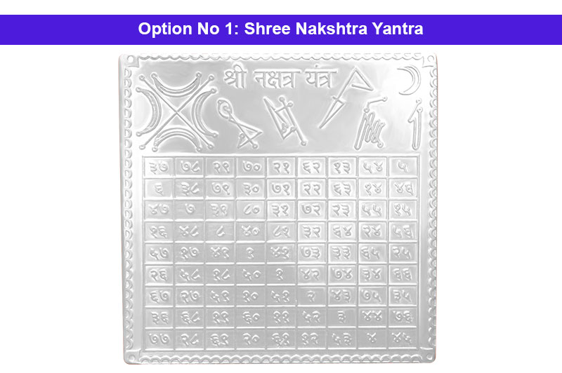 Shree Nakshatra Yantra in Silver Plating-YTNKT1023-1