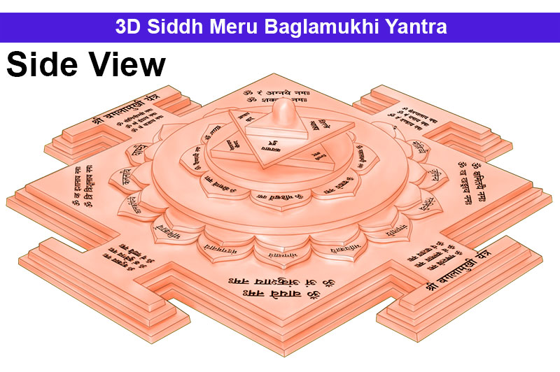 3D Siddh Meru Baglamukhi  Yantra Laser Printed in Pure Copper-YTSMBGM004-1