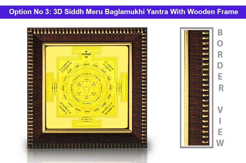 3D Siddh Meru Baglamukhi Yantra In Panchdhatu Gold Polish with Laser Printed-YTSMBGM015-4
