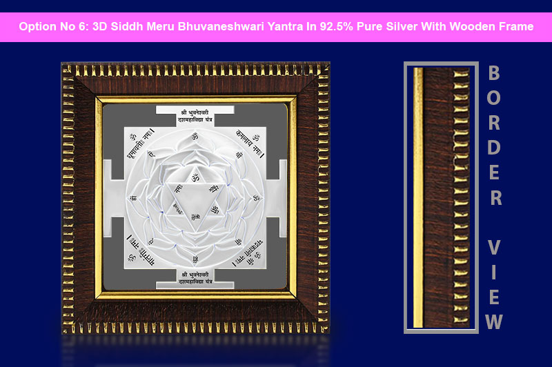 3D Siddh Meru Bhuvaneshwari Yantra in Silver Plating With Laser Printed-YTSMBHU017-7