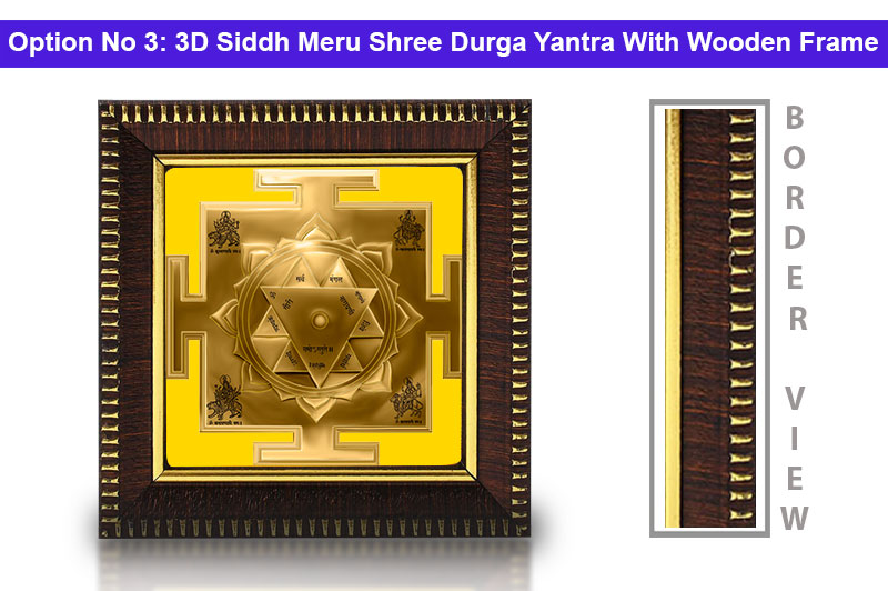 3D Siddh Meru Durga Yantra in Panchadhatu Antic with Gods Images-YTSMDRG005-4