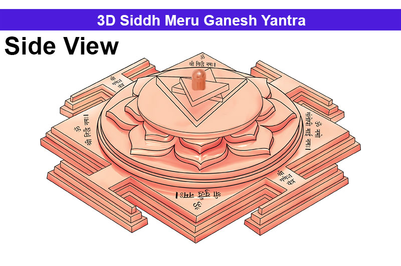 3D Siddh Meru Ganesh Yantra In Pure Copper with Laser Printed-YTSMGNS016-1