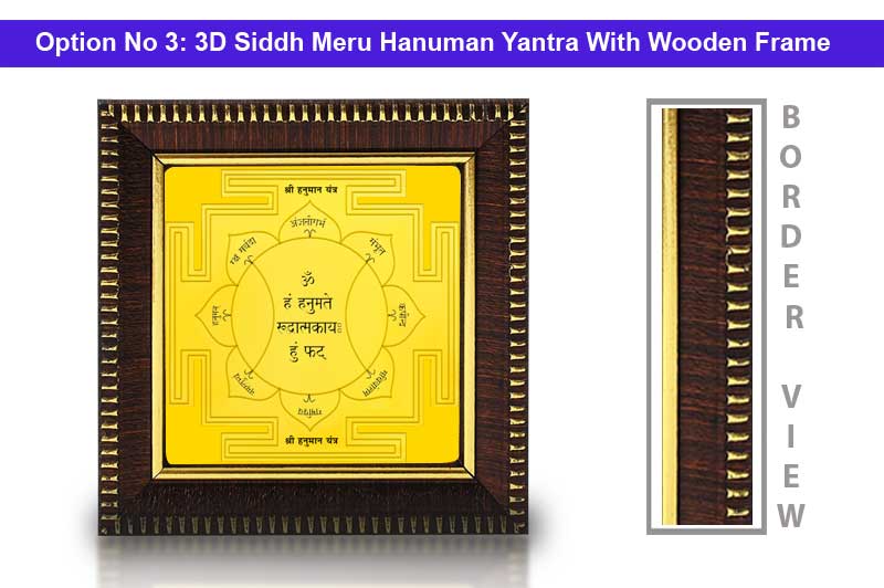 3D Siddh Meru Hanuman Yantra in Panchadhatu Gold Polish with Laser Printed-YTSMHNM002-4