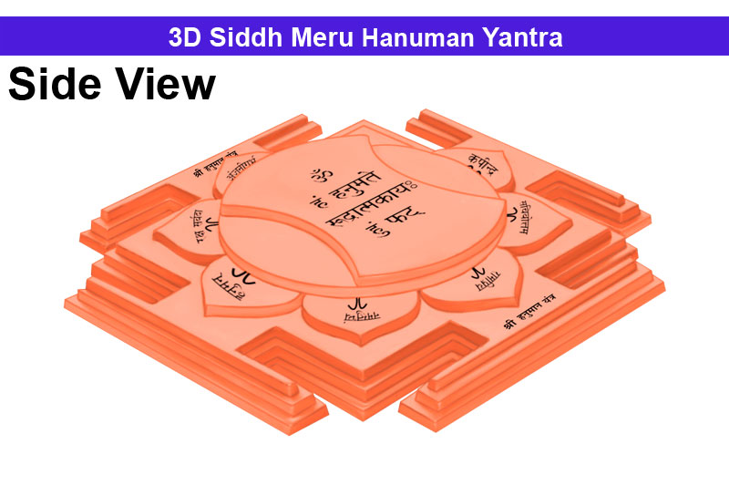 3D Siddh Meru Hanuman Yantra In Pure Copper with Laser Printed-YTSMHNM016-1