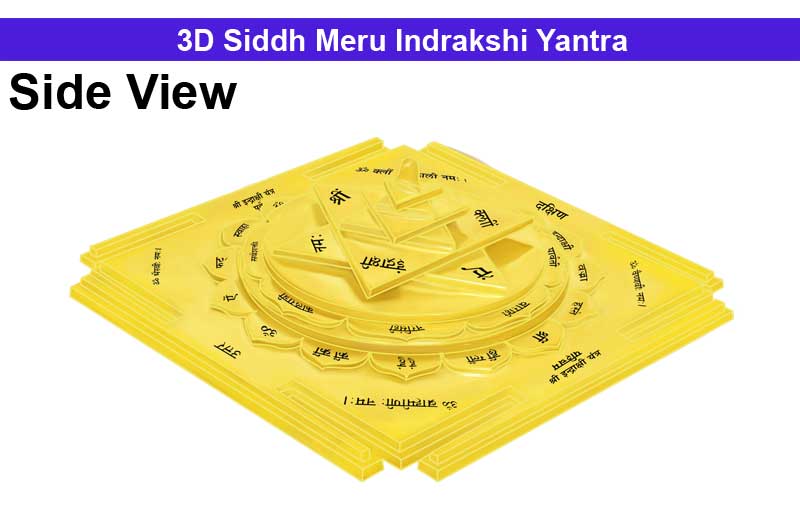 3D Siddh Meru Indrakshi Yantra in Panchadhatu Gold Polish with Laser Printed-YTSMIDK002-1