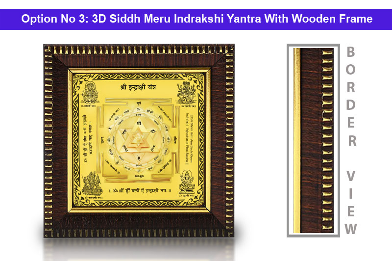 3D Siddh Meru Indrakshi Yantra In Panchdhatu Gold Polish with Laser Printed Base Plate & Gods Images-YTSMIDK013-4