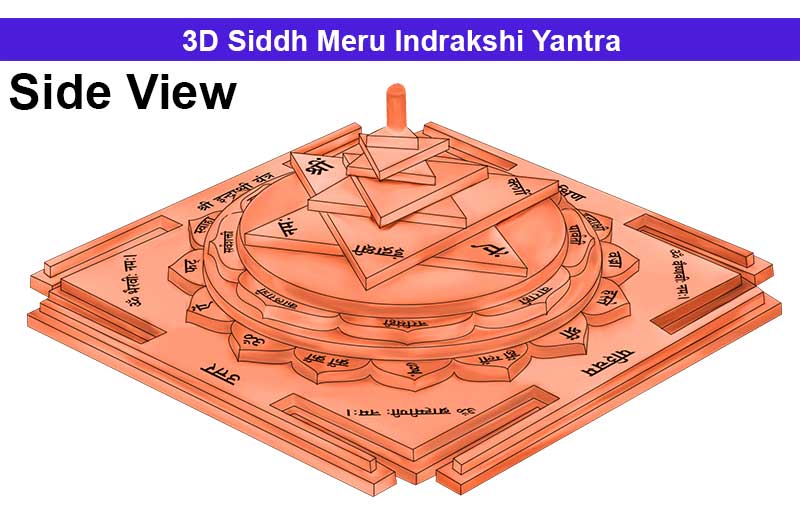 3D Siddh Meru Indrakshi Yantra In Pure Copper with Laser Printed-YTSMIDK016-1