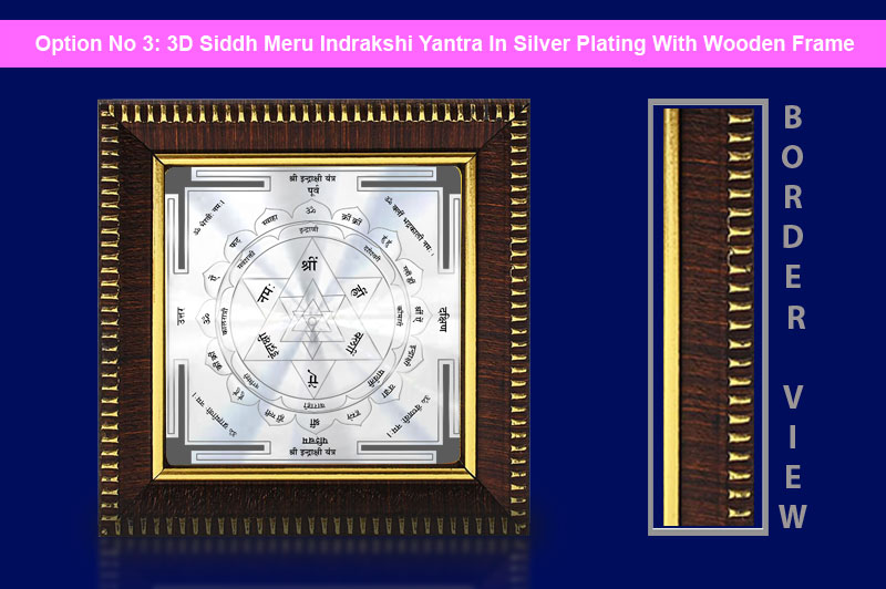 3D Siddh Meru Indrakshi Yantra in Silver Plating With Laser Printed-YTSMIDK017-4