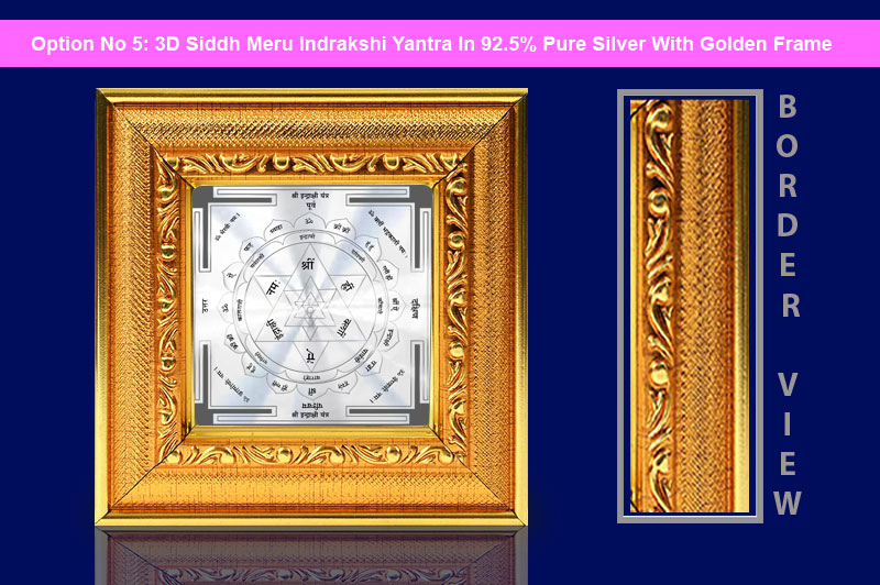 3D Siddh Meru Indrakshi Yantra in Silver Plating With Laser Printed-YTSMIDK017-6