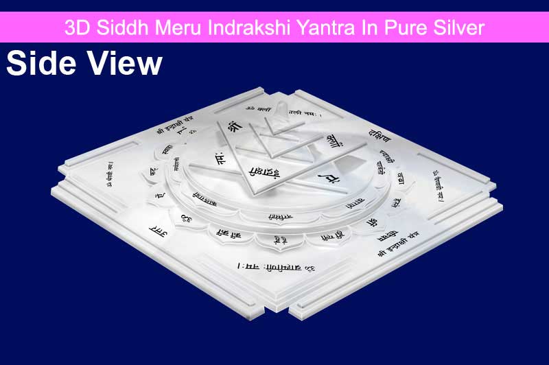 3D Siddh Meru Indrakshi Yantra With Laser Printed in Pure Silver-YTSMIDK017-S-1