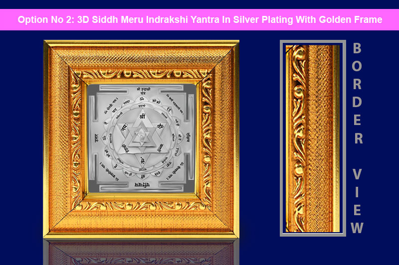 3D Siddh Meru Indrakshi Yantra In Silver Polish with Laser Printed-YTSMIDK021-3