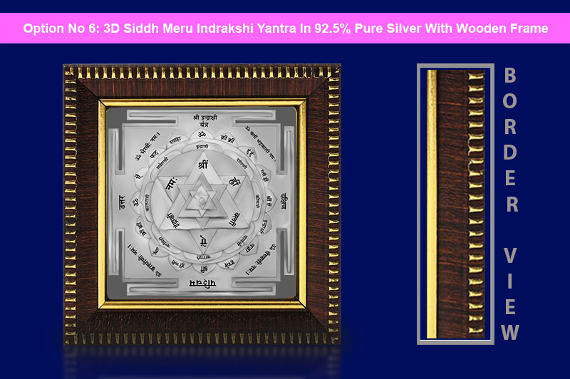 3D Siddh Meru Indrakshi Yantra In Silver Polish with Laser Printed-YTSMIDK021-7