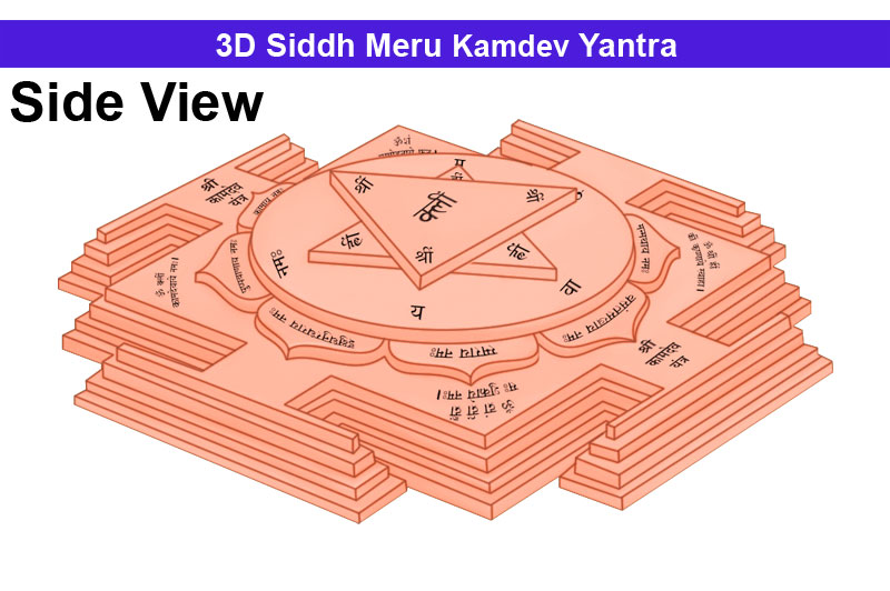 3D Siddh Meru Kamdev Yantra In Pure Copper with Laser Printed-YTSMKMD016-1