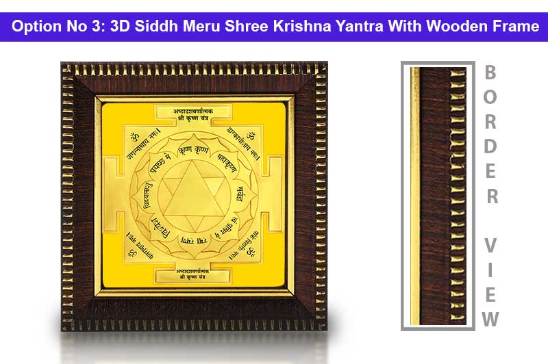 3D Siddh Meru Krishna Yantra Laser Printed in Panchadhatu Gold Polish-YTSMKRI002-4