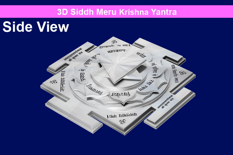 3D Siddh Meru Krishna Yantra in Silver Plating With Laser Printed-YTSMKRI017-1