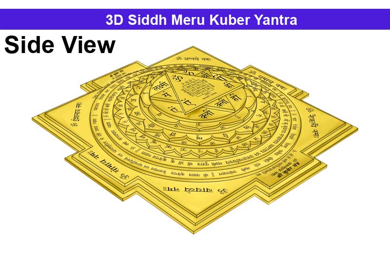 3D Siddh Meru Kuber Yantra in Panchadhatu Gold Polish with Laser Printed-YTSMKUB002-1