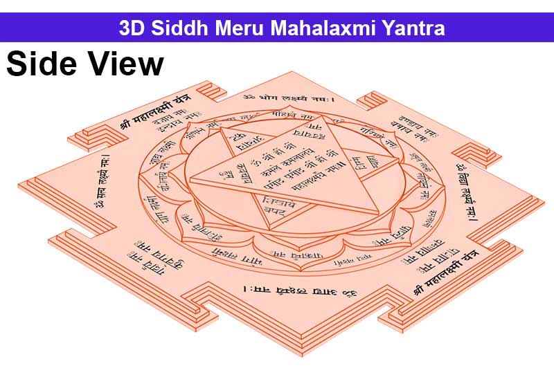 3D Siddh Meru Mahalaxmi Yantra Laser Printed in Pure Copper-YTSMMLX004-1