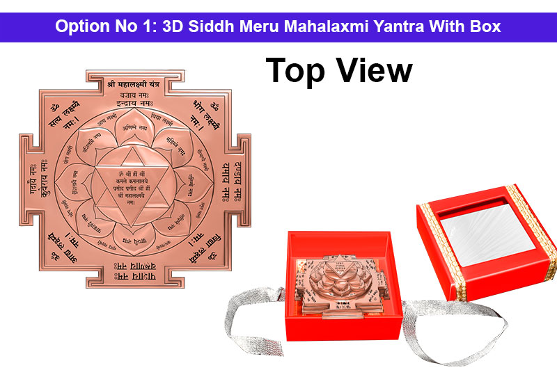3D Siddh Meru Mahalaxmi Yantra In Pure Copper with Laser Printed-YTSMMLX016-2