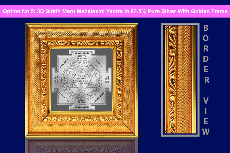 3D Siddh Meru Mahalaxmi Yantra in Silver Plating With Laser Printed-YTSMMLX017-6