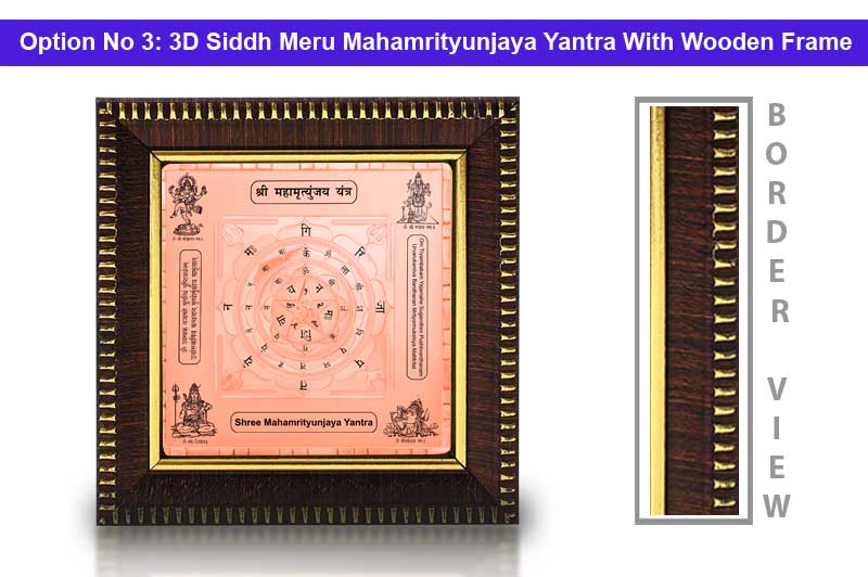 3D Siddh Meru Mahamrityunjaya Yantra in Pure Copper with Laser Printed Base Plate & Gods Images-YTSMMMY012-4