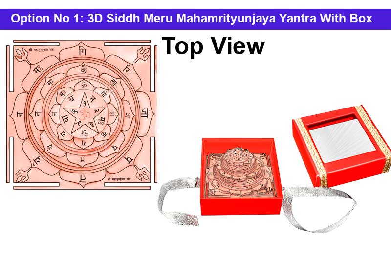 3D Siddh Meru Mahamrityunjaya Yantra In Pure Copper with Laser Printed-YTSMMMY016-2