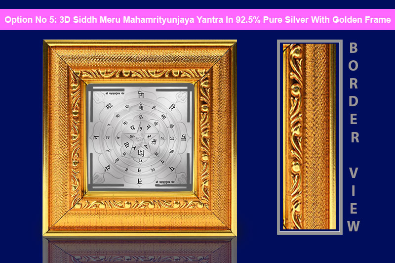 3D Siddh Meru Mahamrityunjaya Yantra in Silver Plating With Laser Printed-YTSMMMY017-6
