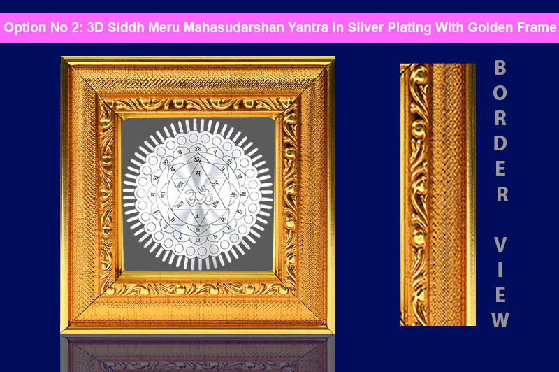 3D Siddh Meru Mahasudarshan Yantra In Silver Plating with Laser Printed-YTSMMSH021-3