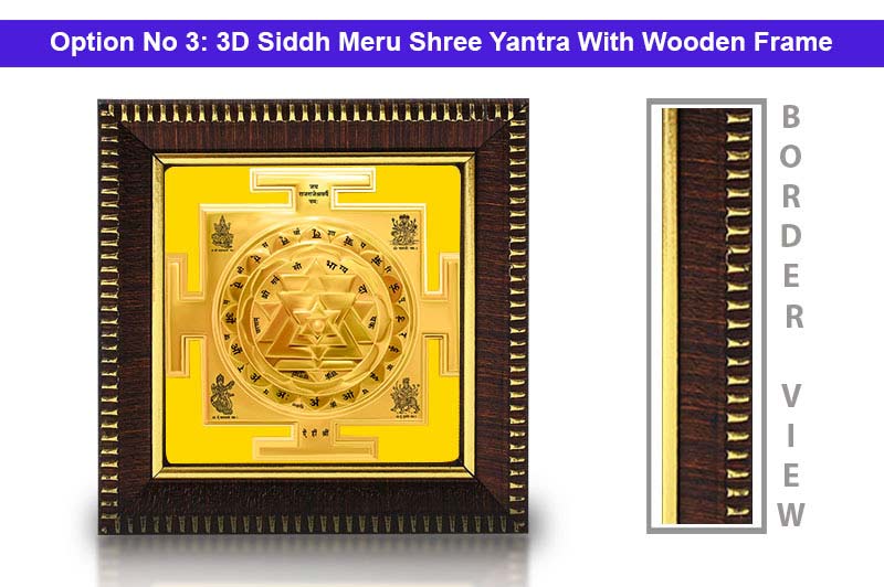 3D Siddh Meru Shree Yantra Laser Printed in Panchadhatu Gold Polish with Gods Images-YTSMSHR006-4