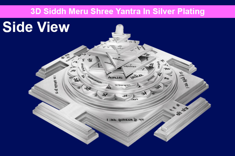 3D Siddh Meru Shree Yantra in Silver Plating With Laser Printed-YTSMSHR017-1