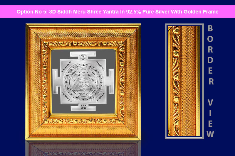 3D Siddh Meru Shree Yantra in Silver Plating With Laser Printed-YTSMSHR017-6