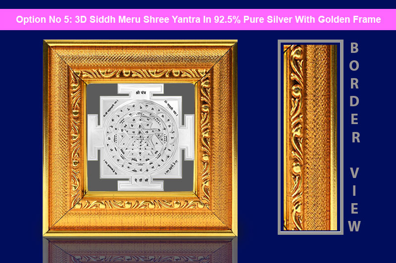 3D Siddh Meru Shree Yantra In Silver Plating with Laser Printed-YTSMSHR021-6
