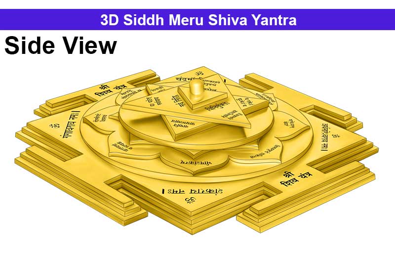3D Siddh Meru Shiva Yantra in Panchadhatu Gold Polish with Laser Printed-YTSMSIV002-1