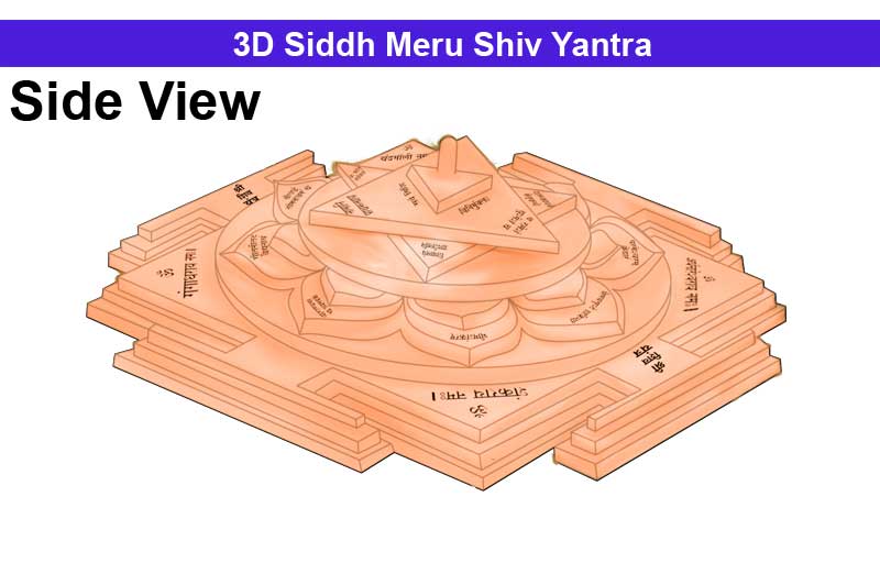 3D Siddh Meru Shiv Yantra In Pure Copper with Laser Printed-YTSMSIV016-1