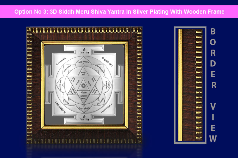 3D Siddh Meru Shiva Yantra in Silver Plating With Laser Printed-YTSMSIV017-4