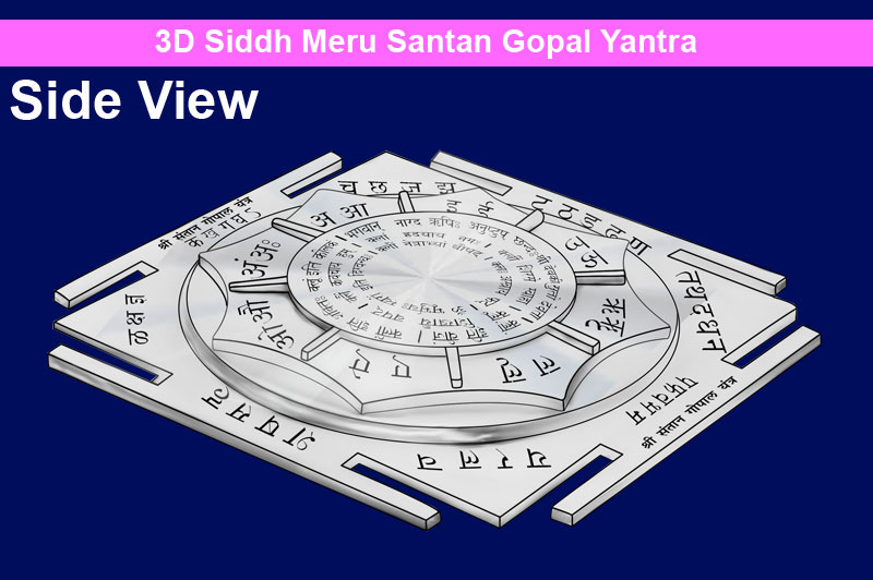 3D Siddh Meru Santan Gopal Yantra in Silver Plating With Laser Printed-YTSMSNG017-1