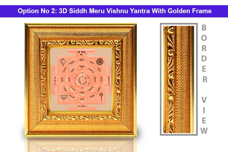 3D Siddh Meru Vishnu Yantra In Pure Copper with Laser Printed-YTSMVHU016-3
